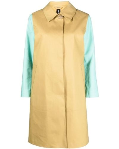 Mackintosh Colour-block Cotton Coat - Yellow