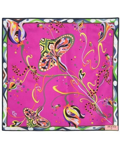 Emilio Pucci Graphic-print Silk Scarf - Pink