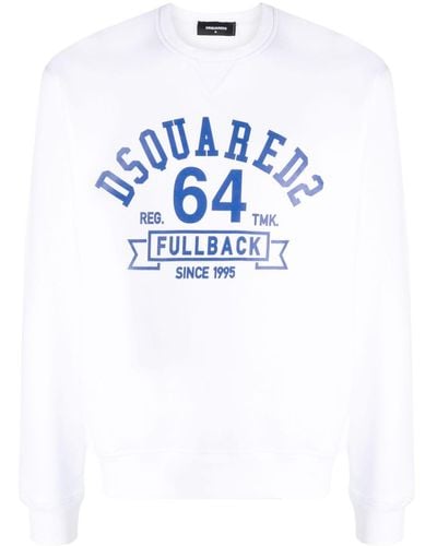 DSquared² Logo-print Cotton Sweatshirt - Blue