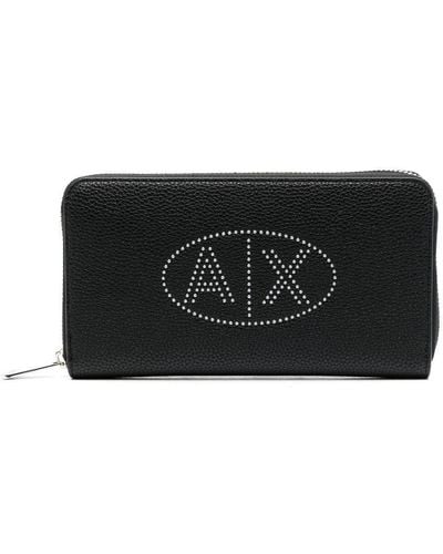 Armani Exchange ファスナー財布 - ブラック