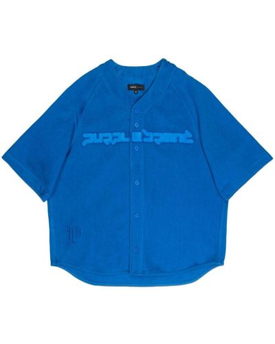 Purple Brand Logo-print Cotton Shirt - Blue