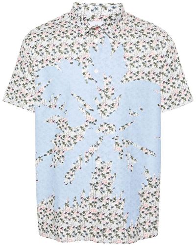 Paul Smith Palm Tree-print Cotton Shirt - Blue