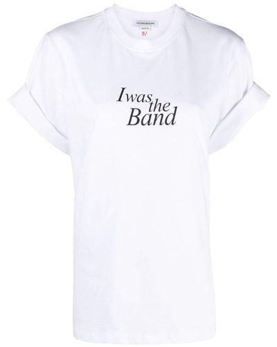 Victoria Beckham T-shirt à slogan imprimé - Blanc