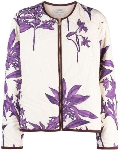 Forte Forte Floral-pattern Quilted Jacket - Pink