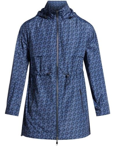 Michael Kors All-over Logo-print Jacket - Blue