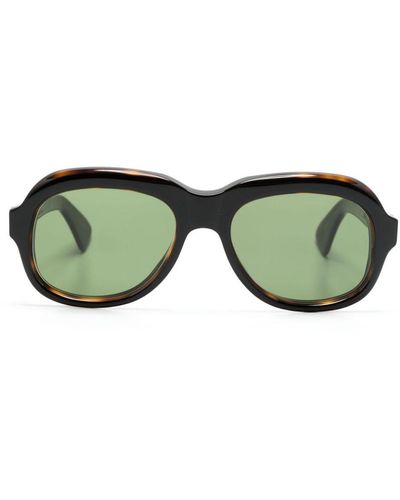 Lesca Jump Navigator-frame Sunglasses - Green