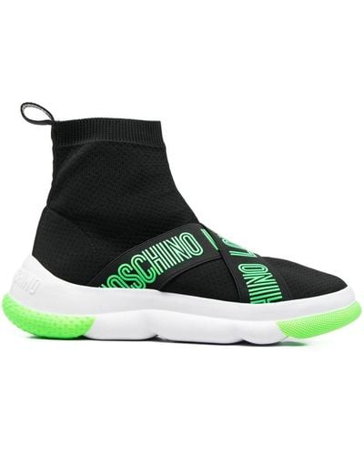 Love Moschino Logo-strap High-top Sneakers - Green