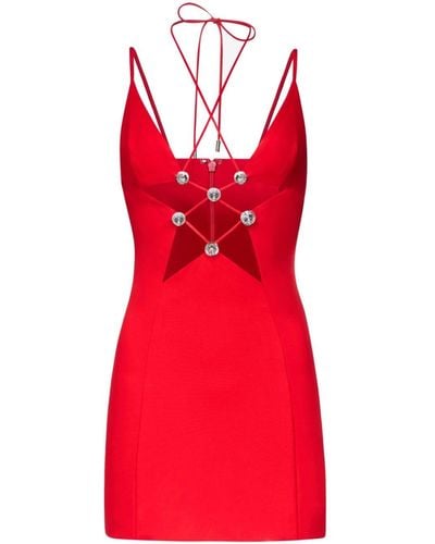Area Cut Out-detail Sleeveless Minidress - Red