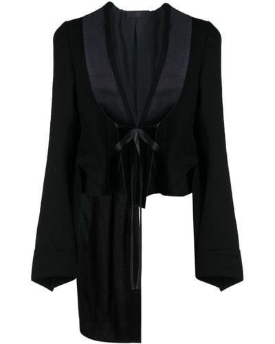 Marc Le Bihan Asymmetric Tie-fastening Jacket - Black