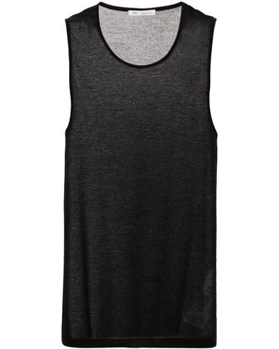 Ami Paris Tanktop Met Diepe Ronde Hals - Zwart