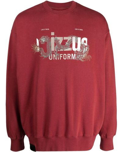 Izzue Sweatshirt mit tiefen Schultern - Rot