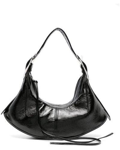 Aleksandre Akhalkatsishvili Buckle-detailed Faux-leather Shoulder Bag - Black