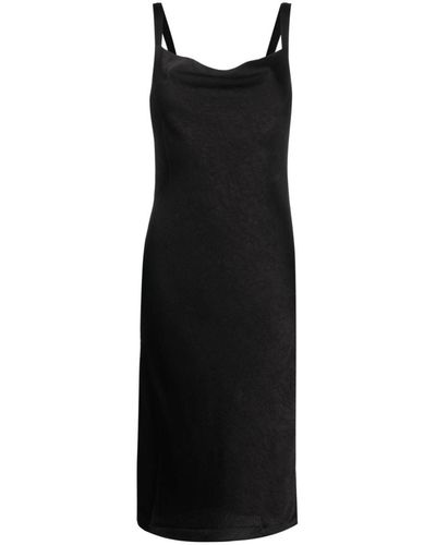 Baum und Pferdgarten Cowl-neck Satin Midi Dress - Black