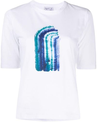 agnès b. Graphic-print Cotton T-shirt - Blue