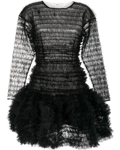 Molly Goddard Vestido Bianca de tul con volantes - Negro