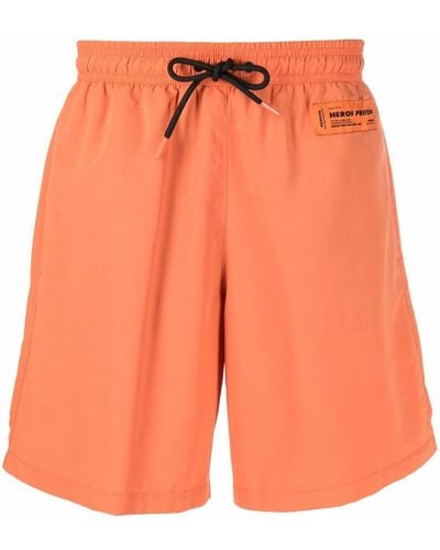 Heron Preston Logo-patch Swim Shorts - Orange