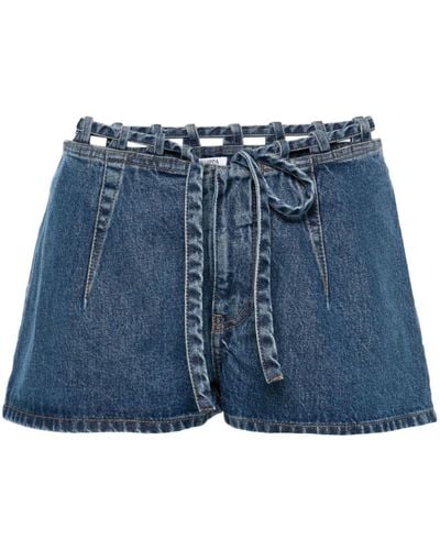 Filippa K Tied Denim Mini Shorts - Blue
