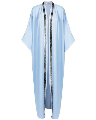 Olympiah Kimono largo con parche de tigre - Azul