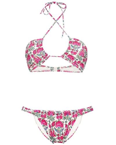 Mc2 Saint Barth Noelle Radical Loto-print Bikini - Pink