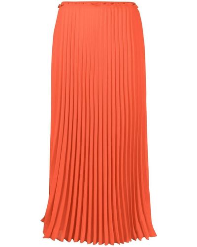 RED Valentino Falda midi con cintura alta - Naranja