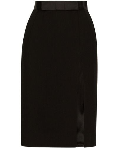 Dolce & Gabbana Falda con detalle de lazo - Negro
