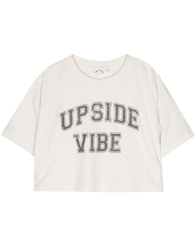 The Upside Logo-print Cropped T-shirt - White
