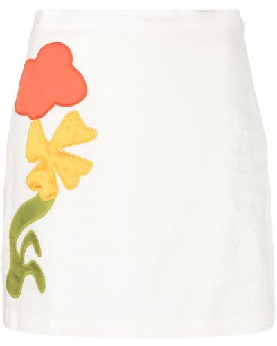 Marni Motif-embroidered Skirt - Natural