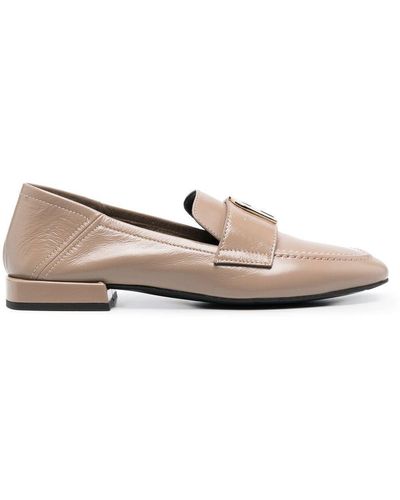 Furla 1927 Flat Leather Loafers - Natural