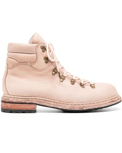 Guidi Lace-up Leather Boots - Pink