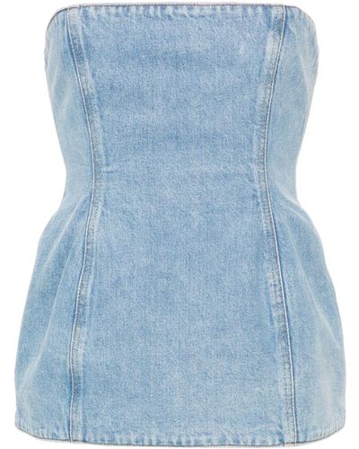 Magda Butrym Strapless denim corset - Blau