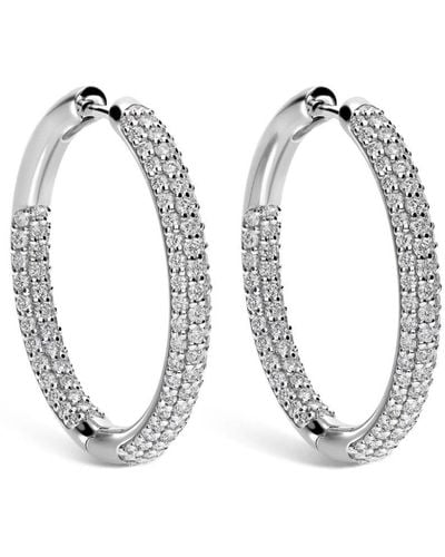 Leo Pizzo 18kt White Gold Hoop Diamond Earrings