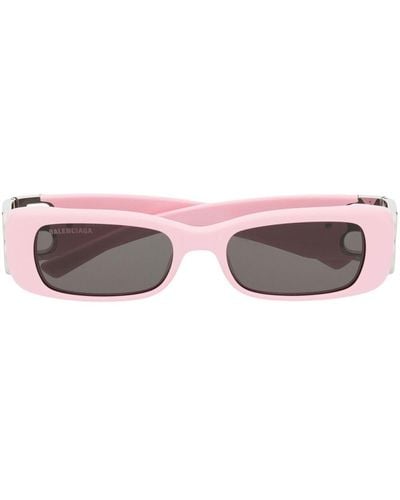 Balenciaga Eckige Sonnenbrille mit Kristallen - Pink