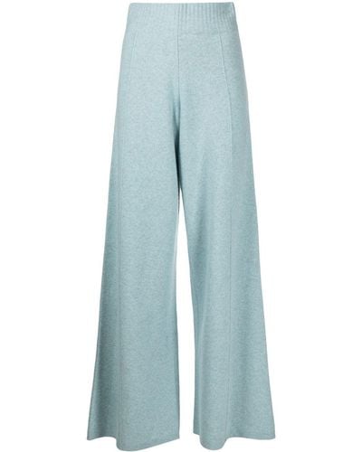 Pringle of Scotland Wide-leg Knitted Trousers - Blue
