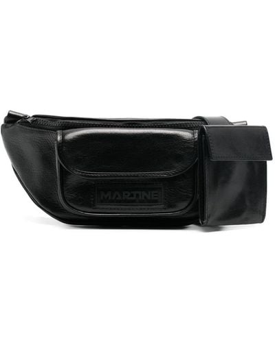 Martine Rose Logo-patch Leather Belt Bag - Black