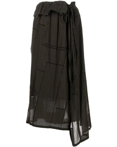 Y's Yohji Yamamoto パッチワークパネル スカート - ブラック
