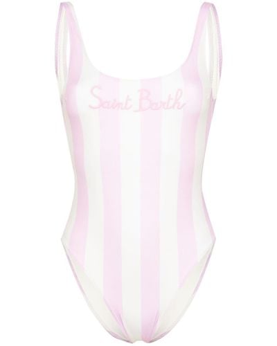 Mc2 Saint Barth Lora Striped Swimsuit - White