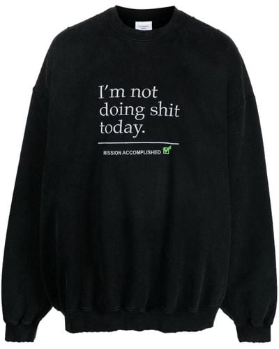 Vetements Sweatshirt mit Text-Print - Schwarz