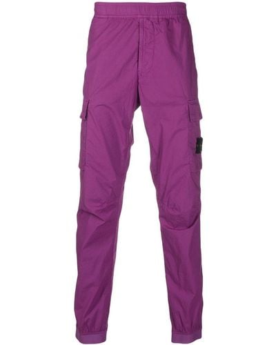 Stone Island Compass-motif Cargo Pants - Purple