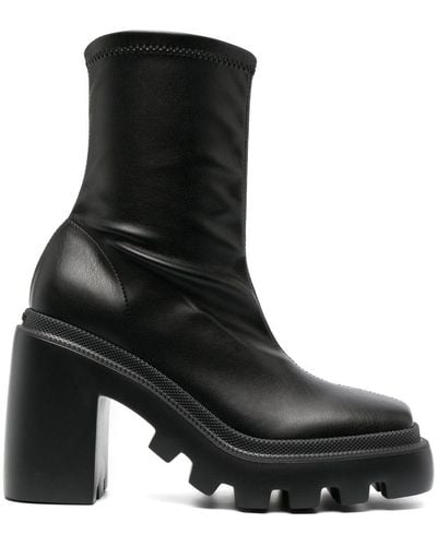 Vic Matié 110mm Chunky Leather Boots - Black