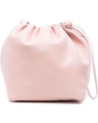 Jil Sander Dumpling Leather Bucket Bag - Pink