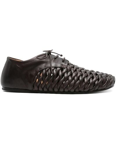 Marsèll Steccoblocco Woven-leather Derby Shoes - Black