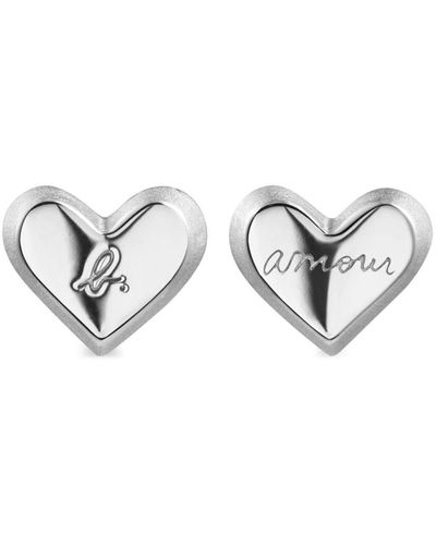 agnès b. Amour Heart-shaped Stud Earrings - White