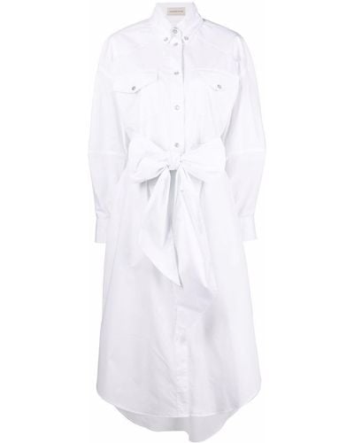 Alexandre Vauthier Western Poplin Midi Shirt Dress - White
