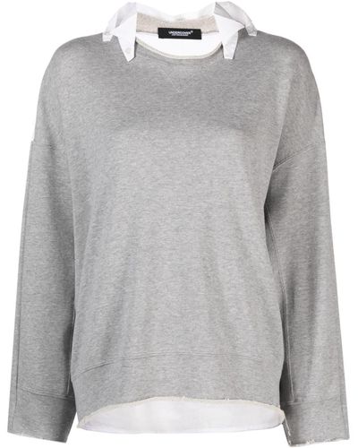 Undercover Panelled Pintuck Cotton Jumper - Grey