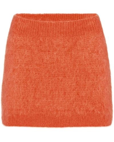 Nina Ricci Brushed Mohair-blend Miniskirt - Orange