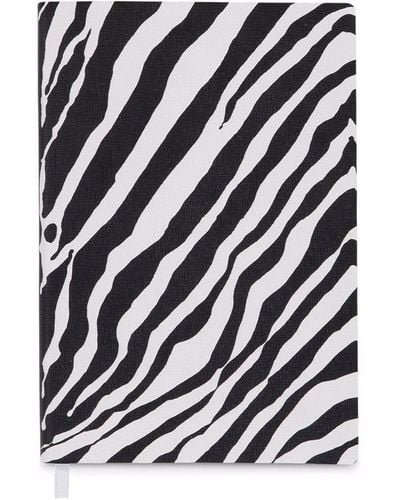 Dolce & Gabbana Taccuino a righe con stampa Zebra piccolo - Bianco