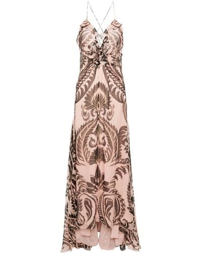 Etro Maxi-jurk Met Print - Naturel