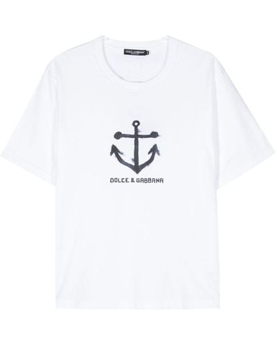 Dolce & Gabbana T-Shirt mit Marina-Print - Weiß