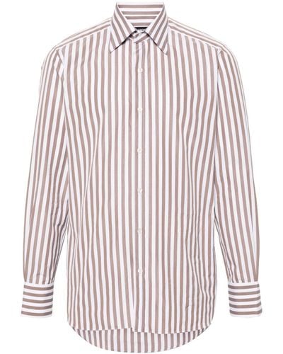 Tom Ford Striped Cotton Shirt - White