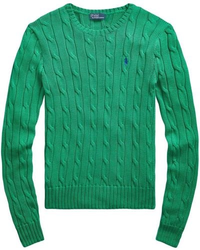 Polo Ralph Lauren Cable-knit Cotton Sweatshirt - Green